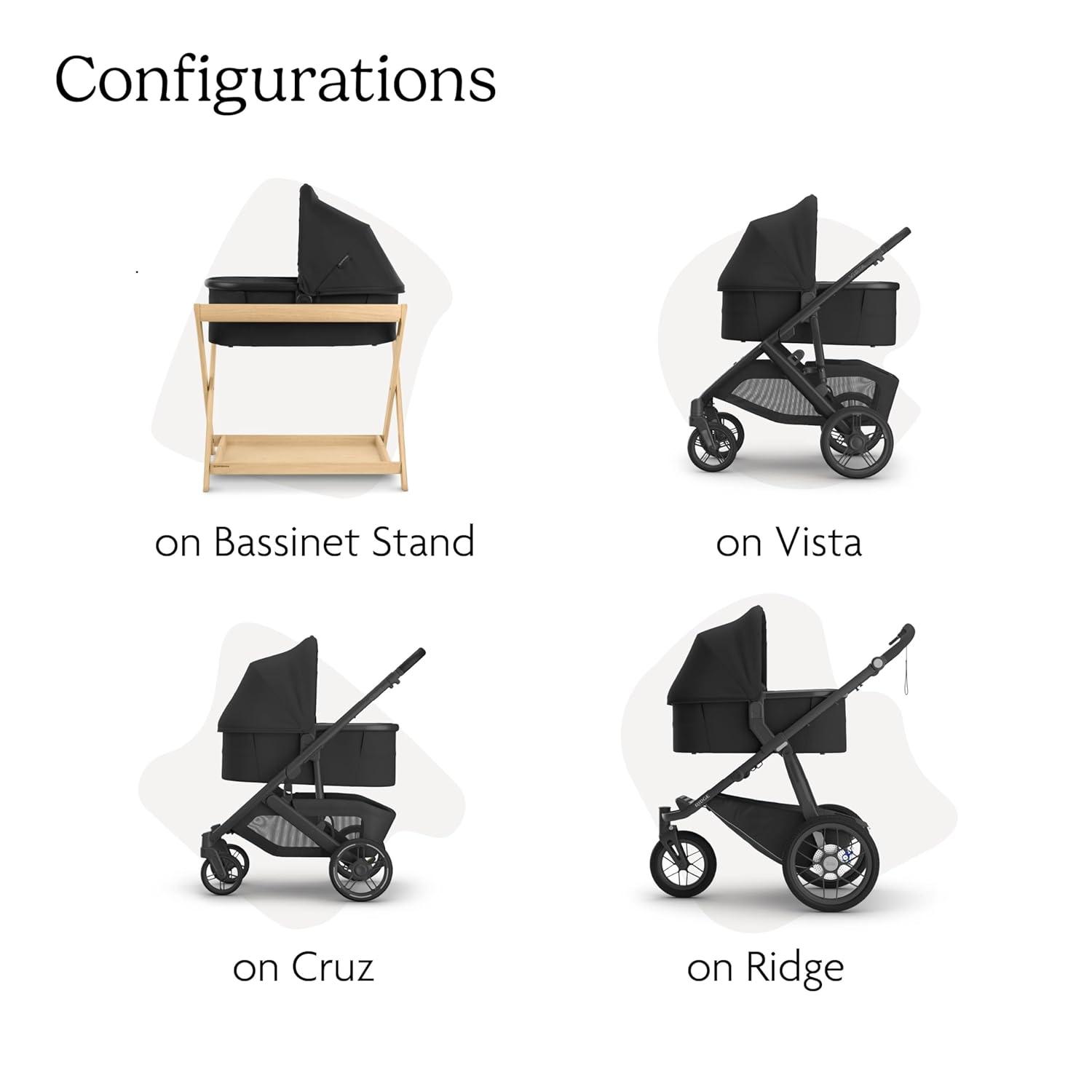 imageUPPAbaby Bassinet V3 Compatible with Vista Cruz Ridge Strollers Overnight Sleep Solution Mattress Sheet and Bug Shield Included Owen Mocha MlangeJulian Dusty Blue Mlange