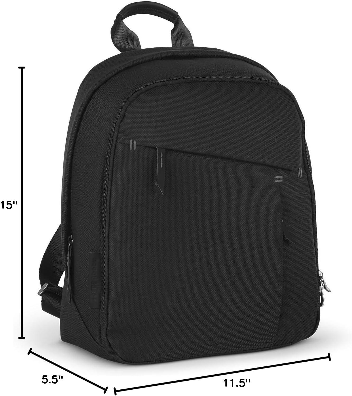 imageUPPAbaby Changing Backpack Multiple Storage Compartments Side Bottle Laptop Pockets Trolley Sleeve Stroller Strap Attachment Greyson Charcoal Mlange Saddle LeatherJake Black Black Leather