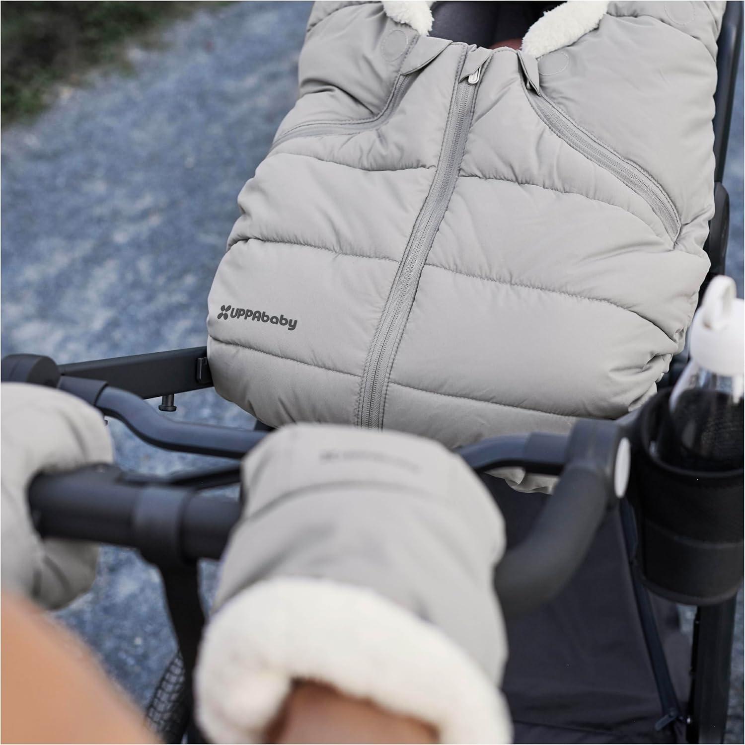 imageUPPAbaby CozyHandmuff Easily Attaches to Stroller Handlebars UltraPlush WeatherProof Hand Protection Greyson Charcoal MlangeAlice Dusty Pink