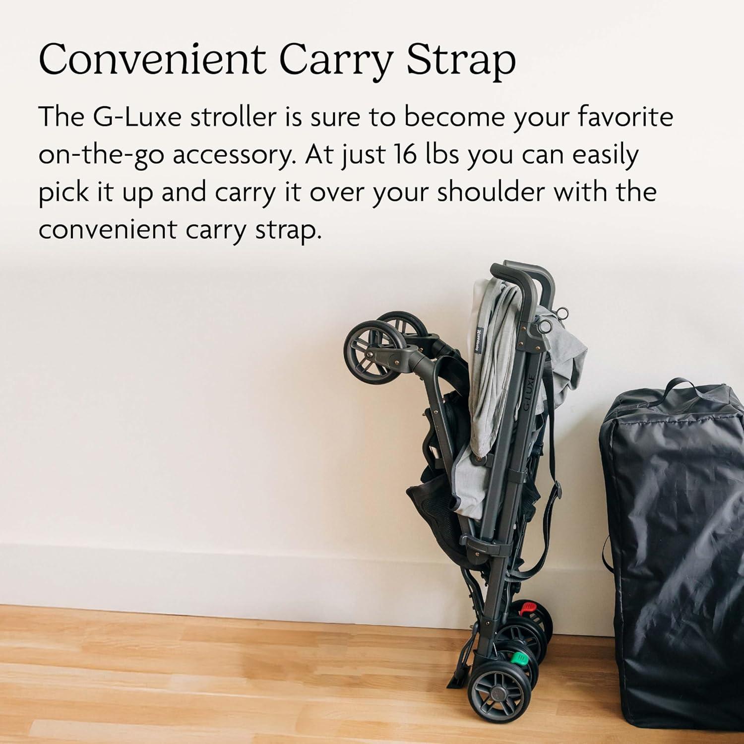 imageUPPAbaby GLuxe Umbrella StrollerLightweight Design for Easy TravelOneStep Fold ReclineXL Basket CanopyCup Holder IncludedGreyson Charcoal MlangeCarbon FrameCharlotte