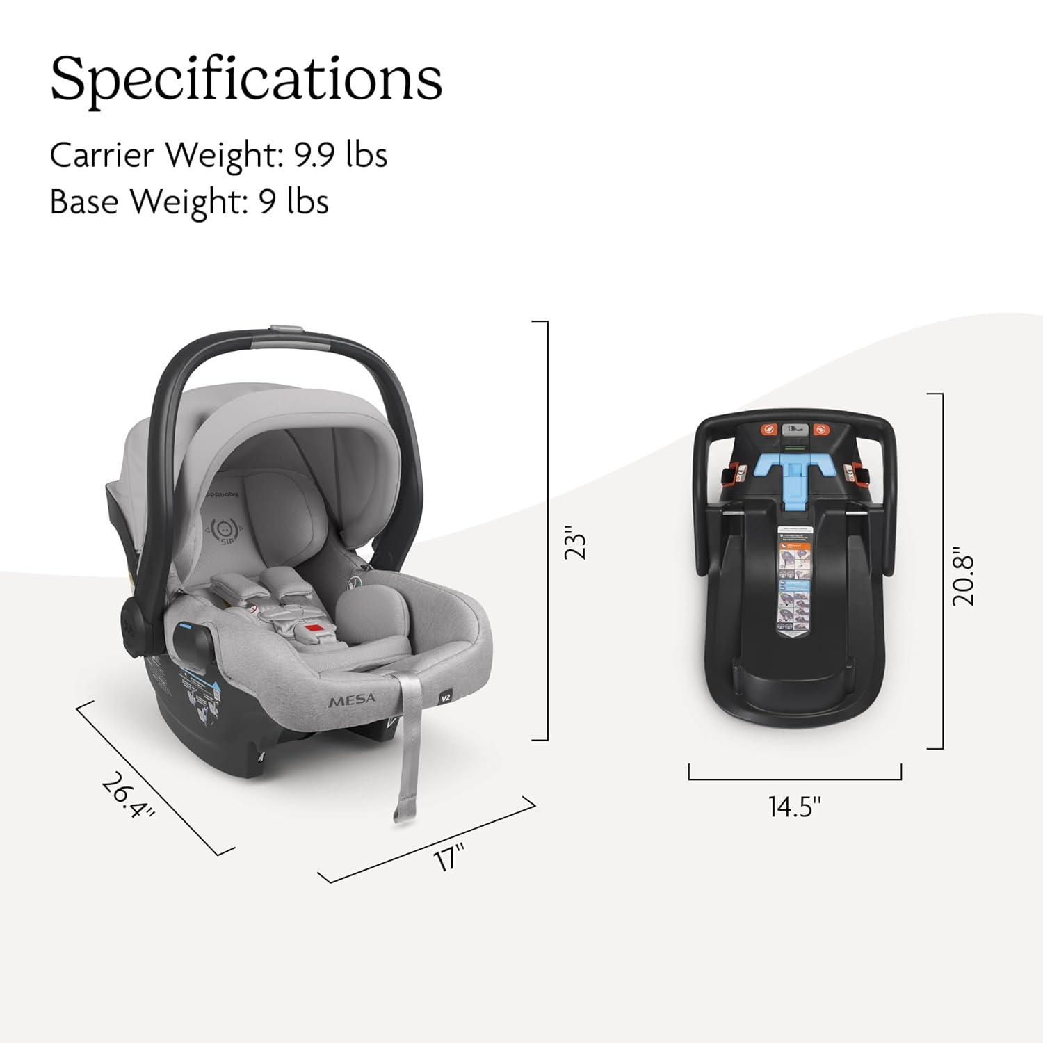 imageUPPAbaby Mesa V2 Infant Car SeatEasy InstallationInnovative SmartSecure TechnologyBase Robust Infant Insert IncludedDirect Stroller AttachmentGreyson Charcoal MlangeStella