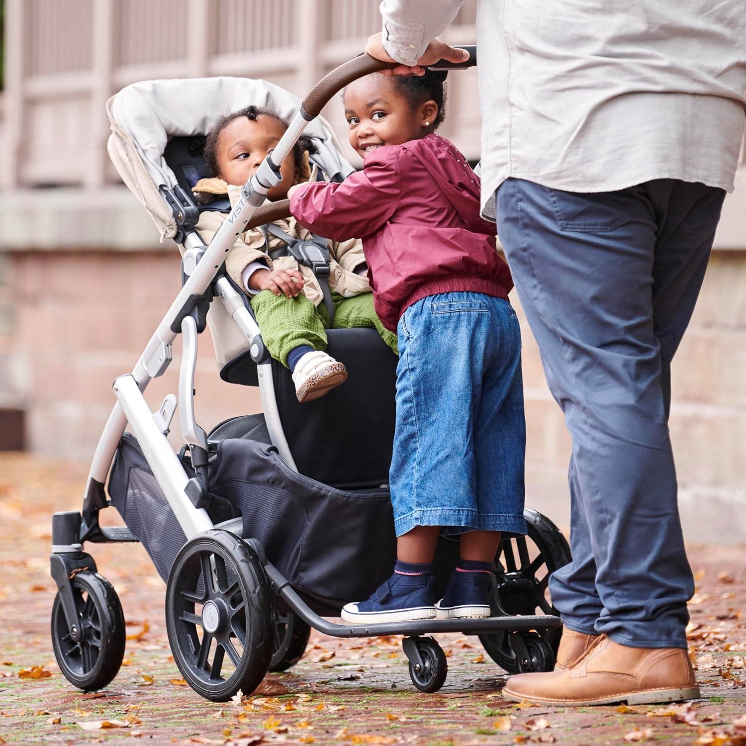 imageUPPAbaby PiggyBack RideAlong Board for Vista Vista V2 and Vista V3 Strollers Quick Attachment for Children to Stand Stroll 55 lbs Weight Capacity