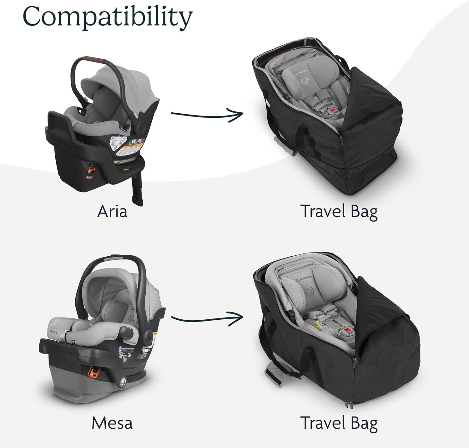 imageUPPAbaby Travel Bag for Aria and Mesa Infant Car SeatsEasyCarry Handles Durable DesignTravelSafeBAG