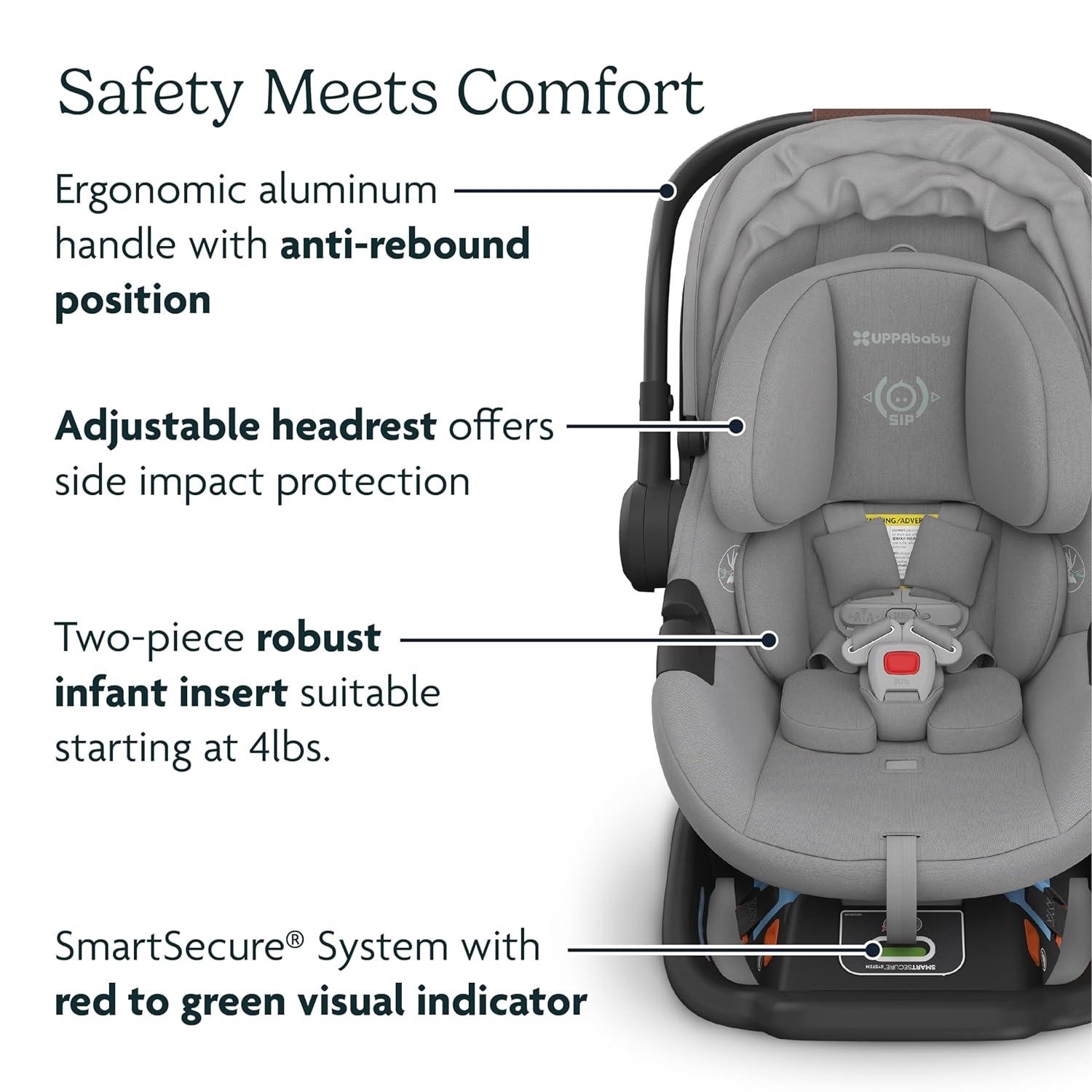 imageUPPAbaby Travel System Vista V3 Stroller Aria Lightweight Car Seat Combo Toddler Seat Car Seat Base with Load Leg Infant Insert Included Savannah Pearl Grey Jacquard Anthony GreySavannahAnthony
