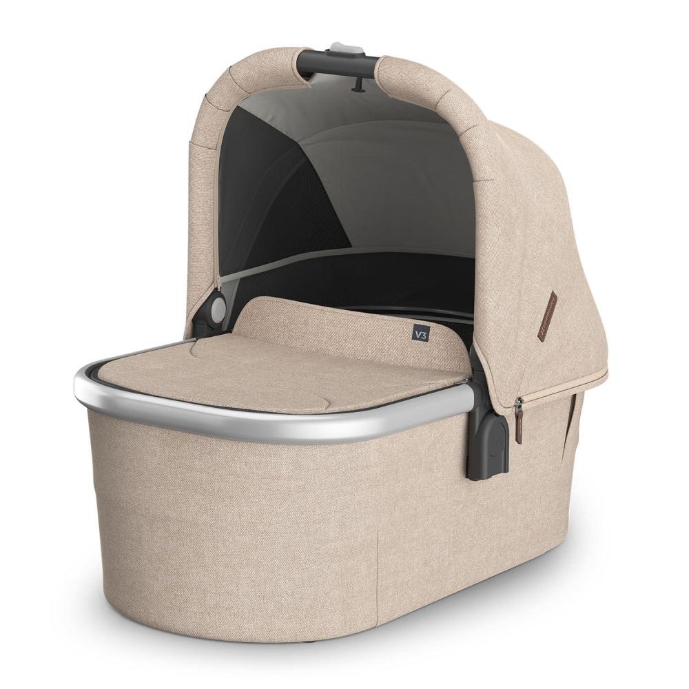 imageUPPAbaby Bassinet V3 Compatible with Vista Cruz Ridge Strollers Overnight Sleep Solution Mattress Sheet and Bug Shield Included Owen Mocha MlangeDeclan Oat MlangeSilver Frame