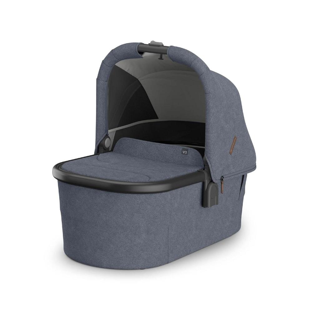 imageUPPAbaby Bassinet V3 Compatible with Vista Cruz Ridge Strollers Overnight Sleep Solution Mattress Sheet and Bug Shield Included Owen Mocha MlangeJulian Dusty Blue Mlange