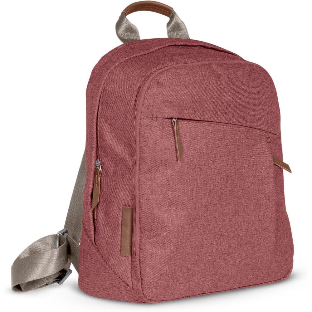 imageUPPAbaby Changing Backpack Multiple Storage Compartments Side Bottle Laptop Pockets Trolley Sleeve Stroller Strap Attachment Greyson Charcoal Mlange Saddle LeatherLucy Rosewood MlangeSaddle Leather