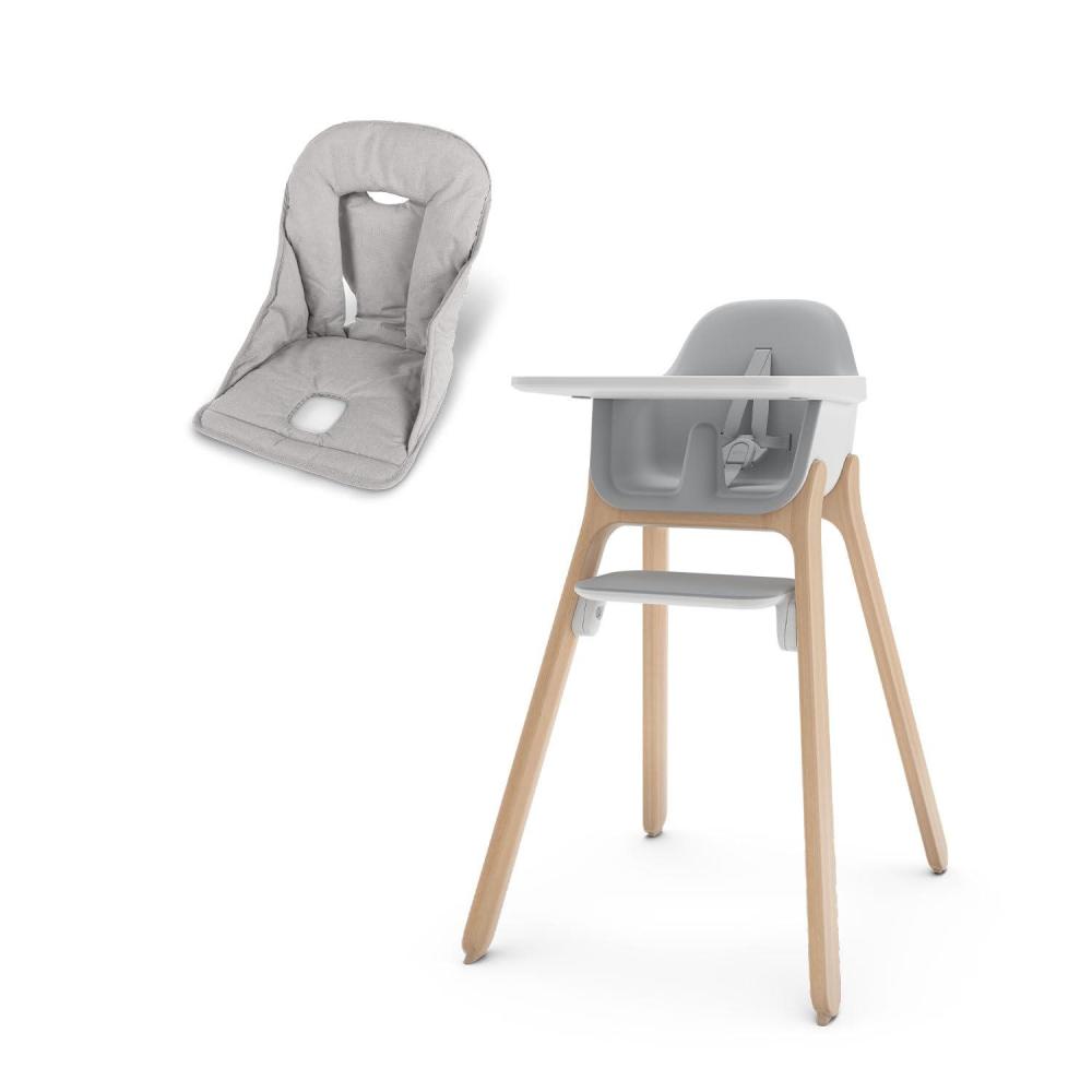 imageUPPAbaby Ciro High Chair  Cushion Accessory Bundle Sleek EasytoClean Design PerfectFit Tray to Bring Baby to Table Plush Cushion for Added Comfort Machine Washable Fabric  Chloe Grey