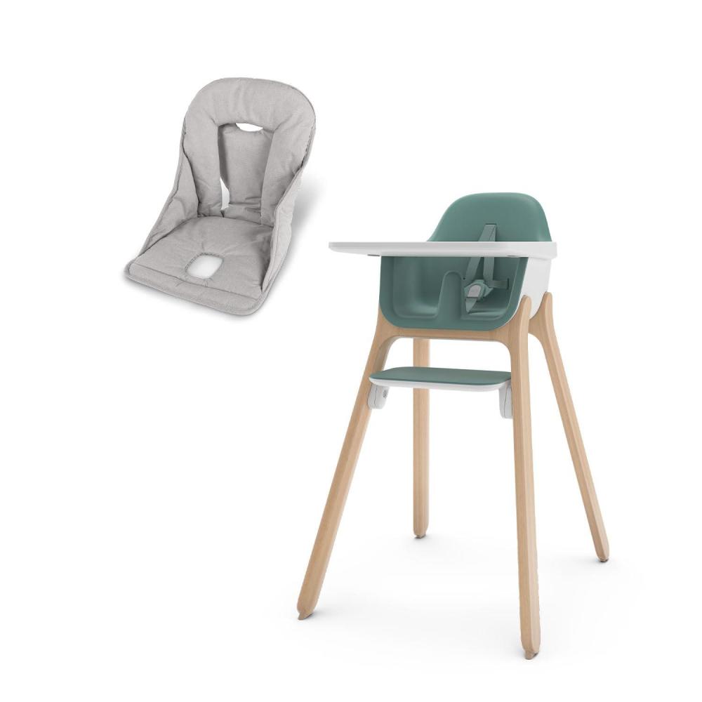 imageUPPAbaby Ciro High Chair  Cushion Accessory Bundle Sleek EasytoClean Design PerfectFit Tray to Bring Baby to Table Plush Cushion for Added Comfort Machine Washable Fabric  Emrick Green