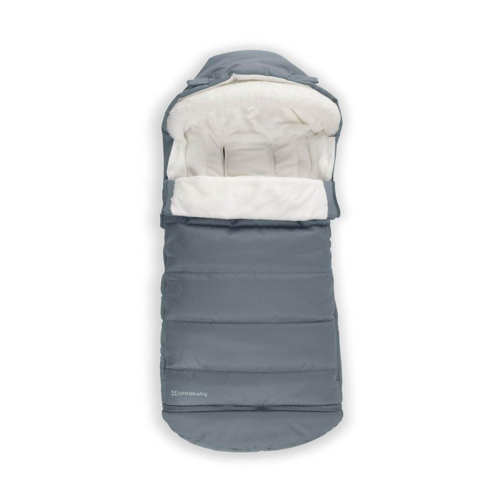 imageUPPAbaby CozyGanoosh Luxe 2in1 Footmuff  Fits Strollers  RumbleSeat  UltraPlush with ZipOut Liner AllSeason Weatherproof Cover  Lyla Onyx NylonCallum Stone Blue