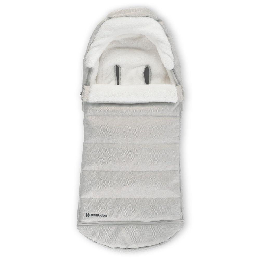imageUPPAbaby CozyGanoosh Luxe 2in1 Footmuff Fits Strollers RumbleSeat UltraPlush with ZipOut Liner AllSeason Weatherproof Cover Lyla Onyx NylonSavannah Pearl Gray Jacquard