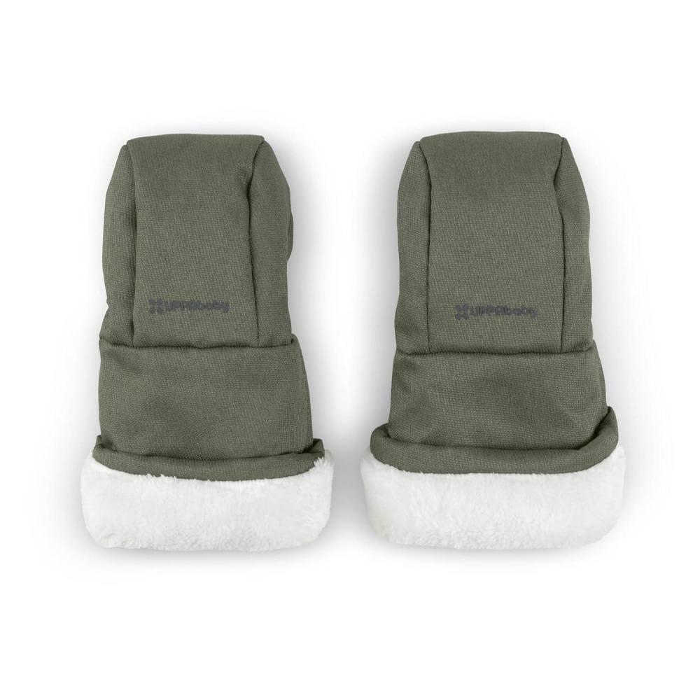imageUPPAbaby CozyHandmuff Easily Attaches to Stroller Handlebars UltraPlush WeatherProof Hand Protection Greyson Charcoal MlangeEvelyn Meadow Green