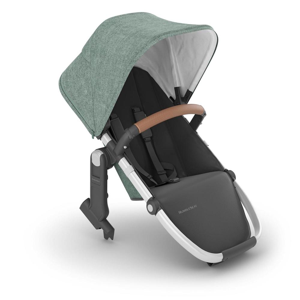 imageUPPAbaby RumbleSeat V2 Second Lower SeatCompatible with Vista V2 and Vista V3  Adapters Bumper Bar Bug Shield IncludedJordan Charcoal MlangeSilver FrameBlack LeatherEmmett Green Mlange