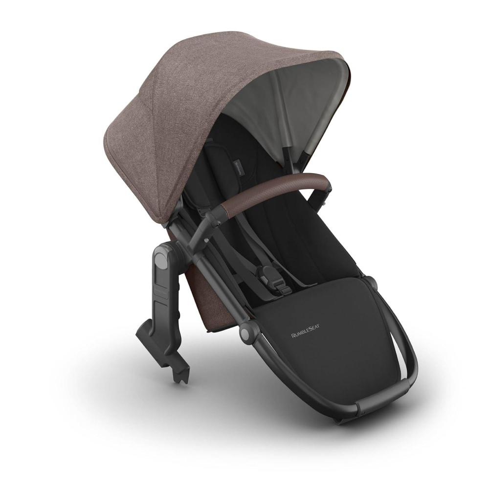 imageUPPAbaby RumbleSeat V3 Second Lower Seat Compatible with Vista V2 and Vista V3 AllWeather Seat Magnetic Buckle Adapters Included Evelyn Meadow GreenOwen Mocha MelangeCarbon FrameChestnut Leather