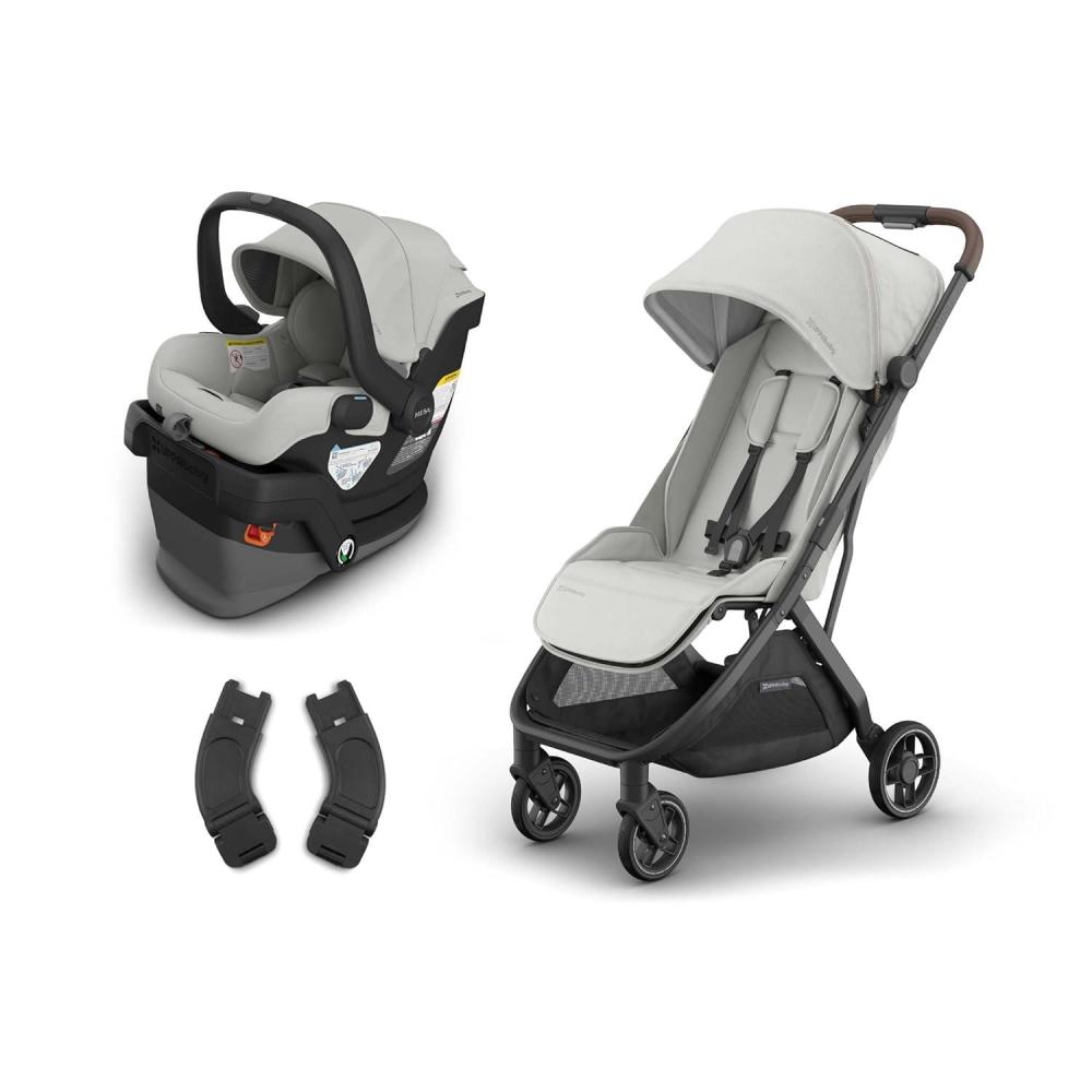 imageUPPAbaby Travel System Includes Minu V3 Stroller Mesa V3 Infant Car Seat Travel System CombMIN V3 ADAPT MESo Adapters Car Seat Base Infant Insert Included Savannah Pearl Grey JacquardSavannah Pearl Grey Jacquard
