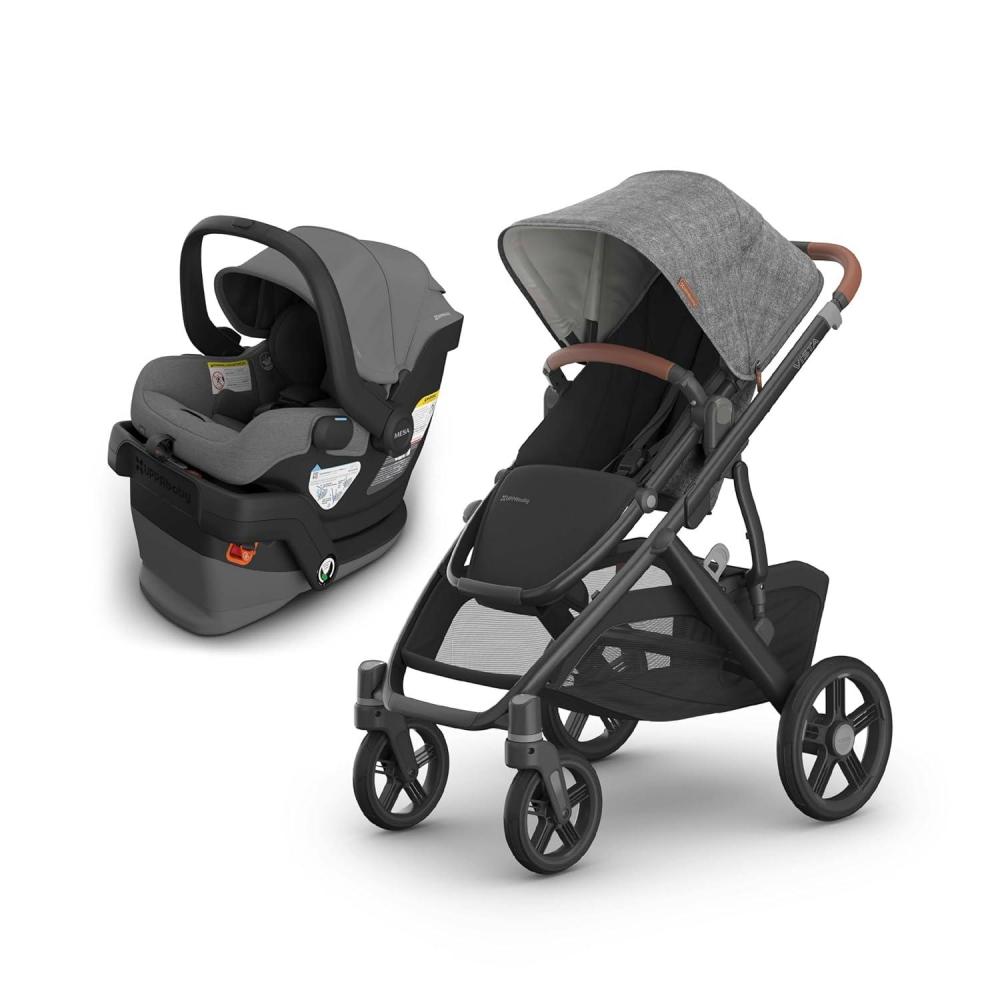 imageUPPAbaby Vista V3 Stroller  Mesa V3 Car Seat Travel System Combo  Toddler Seat Bumper Bar Bug and Rain Shields Car Seat Base and Infant Insert Included  Greyson Charcoal MlangeGreyson Charcoal Mlange