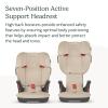 UPPAbaby Alta V2 High Back Booster Seat/Seven-Position, Active Support Headrest for Growing Children/SecureFit Integrated Belt Guide + Positioner/Cup Holder Included/Kavneer (Almond Mélange)(Almond Mélange)