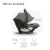 UPPAbaby Aria V2 Lightweight Infant Car Seat – Just Under 6 lbs – Base with Load Leg + Infant Insert + All-Weather FootCover Included – Direct Stroller Attachment – Greyson (Charcoal Mélange)(Evelyn (Meadow Green))