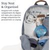 UPPAbaby Changing Backpack – Multiple Storage Compartments – Side Bottle + Laptop Pockets – Trolley Sleeve – Stroller Strap Attachment – Greyson – Charcoal Mélange| Saddle Leather(Emmett/Gwen (Green Mélange / Saddle Leather))