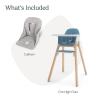 UPPAbaby Ciro High Chair + Cushion Accessory Bundle, Sleek, Easy-to-Clean Design, Perfect-Fit Tray to Bring Baby to Table, Plush Cushion for Added Comfort, Machine Washable Fabric – Caleb (Steel Blue)