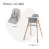 UPPAbaby Ciro High Chair + Cushion Accessory Bundle, Sleek, Easy-to-Clean Design, Perfect-Fit Tray to Bring Baby to Table, Plush Cushion for Added Comfort, Machine Washable Fabric – Chloe (Grey)
