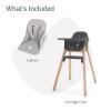 UPPAbaby Ciro High Chair + Cushion Accessory Bundle, Sleek, Easy-to-Clean Design, Perfect-Fit Tray to Bring Baby to Table, Plush Cushion for Added Comfort, Machine Washable Fabric – Jake (Charcoal)