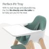 UPPAbaby Ciro High Chair/Sleek, Easy-to-Clean Design/Perfect-Fit Tray to Bring Baby to Table/Patent-Pending Harness/Dual-Position, 180-Degree Rotating Footrest/Chloe (Grey/Rubberwood)(Emrick)