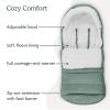 UPPAbaby CozyGanoosh Luxe 2-in-1 Footmuff – Fits Strollers + RumbleSeat – Ultra-Plush with Zip-Out Liner, All-Season Weatherproof Cover – Lyla (Onyx Nylon)(Gwen (Green Mélange))