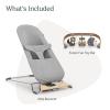 UPPAbaby Mira Bouncer Bundle, Includes Mira 2-in-1 Bouncer and Forest Fun Toy Bar, Seat Grows with Your Baby, Folds Flat, Sensory Entertainment – Stella (Grey Mélange)(Stella (Grey Mélange))