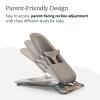 UPPAbaby Mira Bouncer/Portable 2-in-1 Bouncer + Seat Grows With Your Baby/GREENGuard® Gold, JPMA + FSC® certified/Cozy Seat Liner + Storage Bag Included/Charlie (Sand Mélange/Black Chrome/Walnut Wood)(Stella)