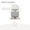 UPPAbaby Mira Bouncer/Portable 2-in-1 Bouncer + Seat Grows With Your Baby/GREENGuard® Gold, JPMA + FSC® certified/Cozy Seat Liner + Storage Bag Included/Charlie (Sand Mélange/Black Chrome/Walnut Wood)(Stella)