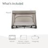 UPPAbaby Remi Playard | Deluxe 3-in-1 Portable Playard, Bedside Bassinet + Travel Crib| Mesh Bassinet, Mattress, Organic Cotton Mattress Cover + Storage Bag Included | Charlie (Sand Mélange)(Wells (Dark Taupe Mélange))