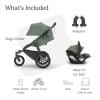 UPPAbaby Ridge Jogging Stroller + Mesa V3 Car Seat Travel System Combo – Cup Holder, Bug and Rain Shields, Car Seat Base, and Infant Insert Included – Gwen/Evelyn (Green)
