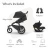 UPPAbaby Ridge Jogging Stroller + Mesa V3 Car Seat Travel System Combo – Cup Holder, Bug and Rain Shields, Car Seat Base, and Infant Insert Included – Jake (Charcoal)
