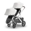 UPPAbaby RumbleSeat V2+ Second Lower Seat/Compatible with Vista V2 and Vista V3 / Adapters, Bumper Bar, Bug Shield Included/Jordan (Charcoal Mélange/Silver Frame/Black Leather)(Bryce (White Marl))