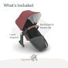 UPPAbaby RumbleSeat V2+ Second Lower Seat/Compatible with Vista V2 and Vista V3 / Adapters, Bumper Bar, Bug Shield Included/Jordan (Charcoal Mélange/Silver Frame/Black Leather)(Lucy (Rosewood Mélange))