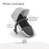 UPPAbaby RumbleSeat V2+ Second Lower Seat/Compatible with Vista V2 and Vista V3 / Adapters, Bumper Bar, Bug Shield Included/Jordan (Charcoal Mélange/Silver Frame/Black Leather)(Stella (Grey Brushed Mélange))