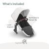 UPPAbaby RumbleSeat V2+ Second Lower Seat/Compatible with Vista V2 and Vista V3 / Adapters, Bumper Bar, Bug Shield Included/Jordan (Charcoal Mélange/Silver Frame/Black Leather)(Bryce (White Marl))