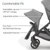 UPPAbaby RumbleSeat V2+ Second Lower Seat/Compatible with Vista V2 and Vista V3 / Adapters, Bumper Bar, Bug Shield Included/Jordan (Charcoal Mélange/Silver Frame/Black Leather)(Lucy (Rosewood Mélange))