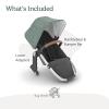 UPPAbaby RumbleSeat V2+ Second Lower Seat/Compatible with Vista V2 and Vista V3 / Adapters, Bumper Bar, Bug Shield Included/Jordan (Charcoal Mélange/Silver Frame/Black Leather)(Emmett (Green Mélange))