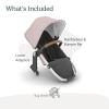 UPPAbaby RumbleSeat V2+ Second Lower Seat/Compatible with Vista V2 and Vista V3 / Adapters, Bumper Bar, Bug Shield Included/Jordan (Charcoal Mélange/Silver Frame/Black Leather)(Alice (Dusty Pink))