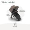 UPPAbaby RumbleSeat V3 Second Lower Seat – Compatible with Vista V2 and Vista V3 – All-Weather Seat + Magnetic Buckle – Adapters Included -Evelyn (Meadow Green)(Theo (Dark Taupe/Silver Frame/Chestnut Leather))