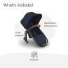 UPPAbaby RumbleSeat V3 Second Lower Seat – Compatible with Vista V2 and Vista V3 – All-Weather Seat + Magnetic Buckle – Adapters Included -Evelyn (Meadow Green)(Noa (Navy/Carbon Frame/Saddle Leather))