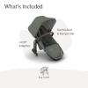 UPPAbaby RumbleSeat V3 Second Lower Seat – Compatible with Vista V2 and Vista V3 – All-Weather Seat + Magnetic Buckle – Adapters Included -Evelyn (Meadow Green)(Evelyn (Meadow Green/Graphite Frame/Chestnut Leather))