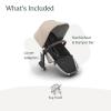 UPPAbaby RumbleSeat V3 Second Lower Seat – Compatible with Vista V2 and Vista V3 – All-Weather Seat + Magnetic Buckle – Adapters Included -Evelyn (Meadow Green)(Declan (Oat Mélange/Silver Frame/Chestnut Leather))