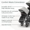 UPPAbaby RumbleSeat V3 Second Lower Seat – Compatible with Vista V2 and Vista V3 – All-Weather Seat + Magnetic Buckle – Adapters Included -Evelyn (Meadow Green)(Savannah (Pearl Gray Jacquard/Carbon Frame/Chestnut Leather))