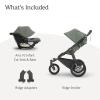 UPPAbaby Travel System – Ridge Stroller + Aria V2 Lightweight Car Seat Combo – Toddler Seat, Rain Shield, Bug Shield, Car Seat, Base with Load Leg + Infant Insert Included – Gwen/Evelyn (Green)