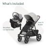UPPAbaby Travel System – Vista V3 Stroller + Aria Lightweight Car Seat Combo – Toddler Seat, Car Seat, Base with Load Leg + Infant Insert Included – Savannah (Pearl Grey Jacquard) + Anthony (Grey)(Savannah/Anthony)