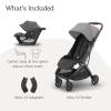 UPPAbaby Travel System, Includes Minu V3 Stroller + Aria Lightweight Car Seat Combo – Adapters, Car Seat, Base + Infant Insert Included – Greyson (Charcoal Mélange)(Greyson)