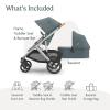 UPPAbaby Vista V3 Stroller + Bassinet V3 – Convertible Single-To-Double Stroller System- Bassinet, Toddler Seat, Bug Shield, Rain Shield Included- Callum (Stone Blue/Silver Frame/Sand Leather)